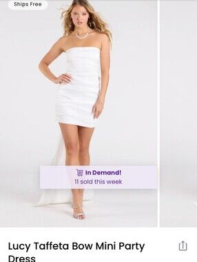 Windsor White Strapless Bustier with Sculpted Bow